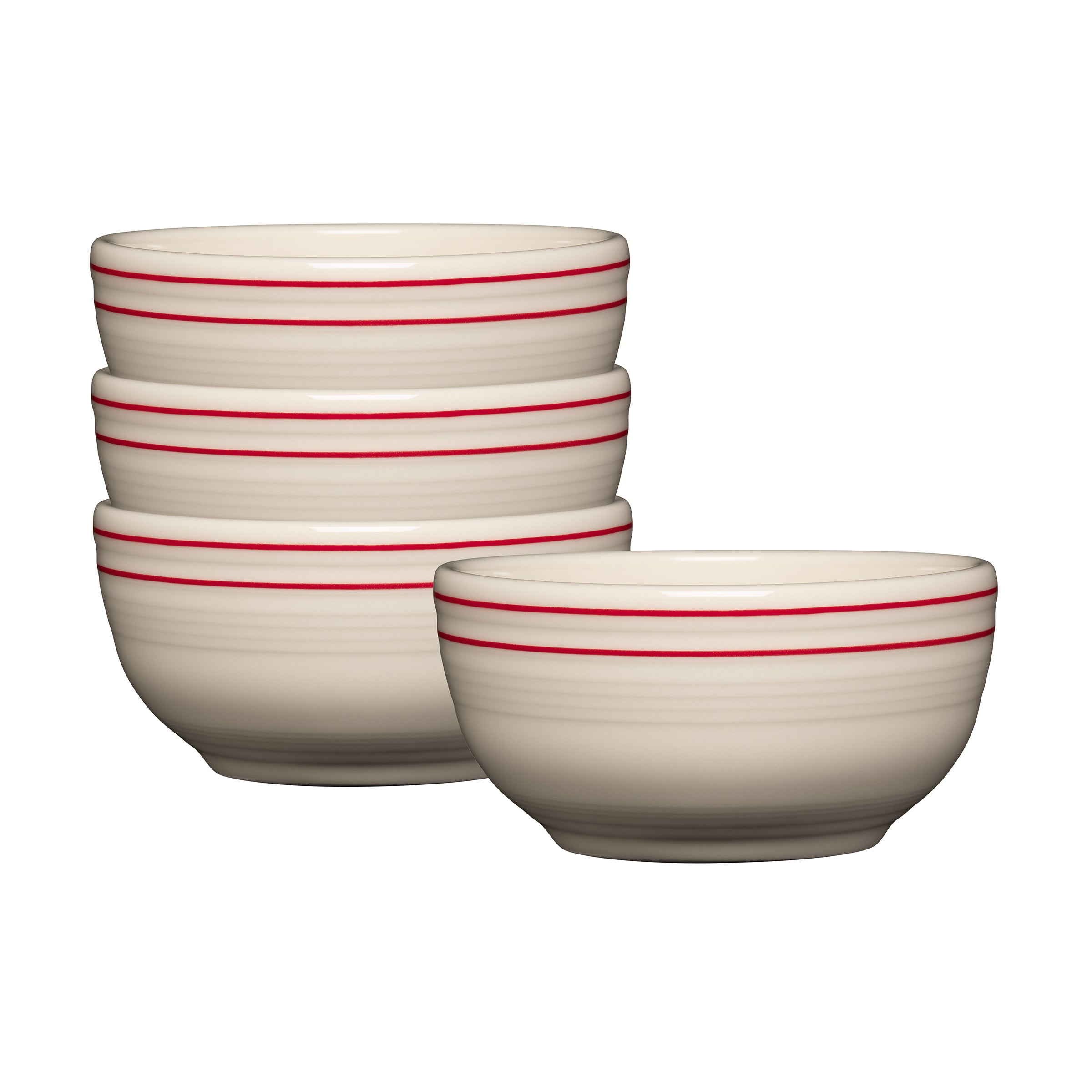 Fiesta Americana Scarlet Bands Set of 4 Bistro Coupe 5 1/2 Inch Cereal Bowl 22 oz