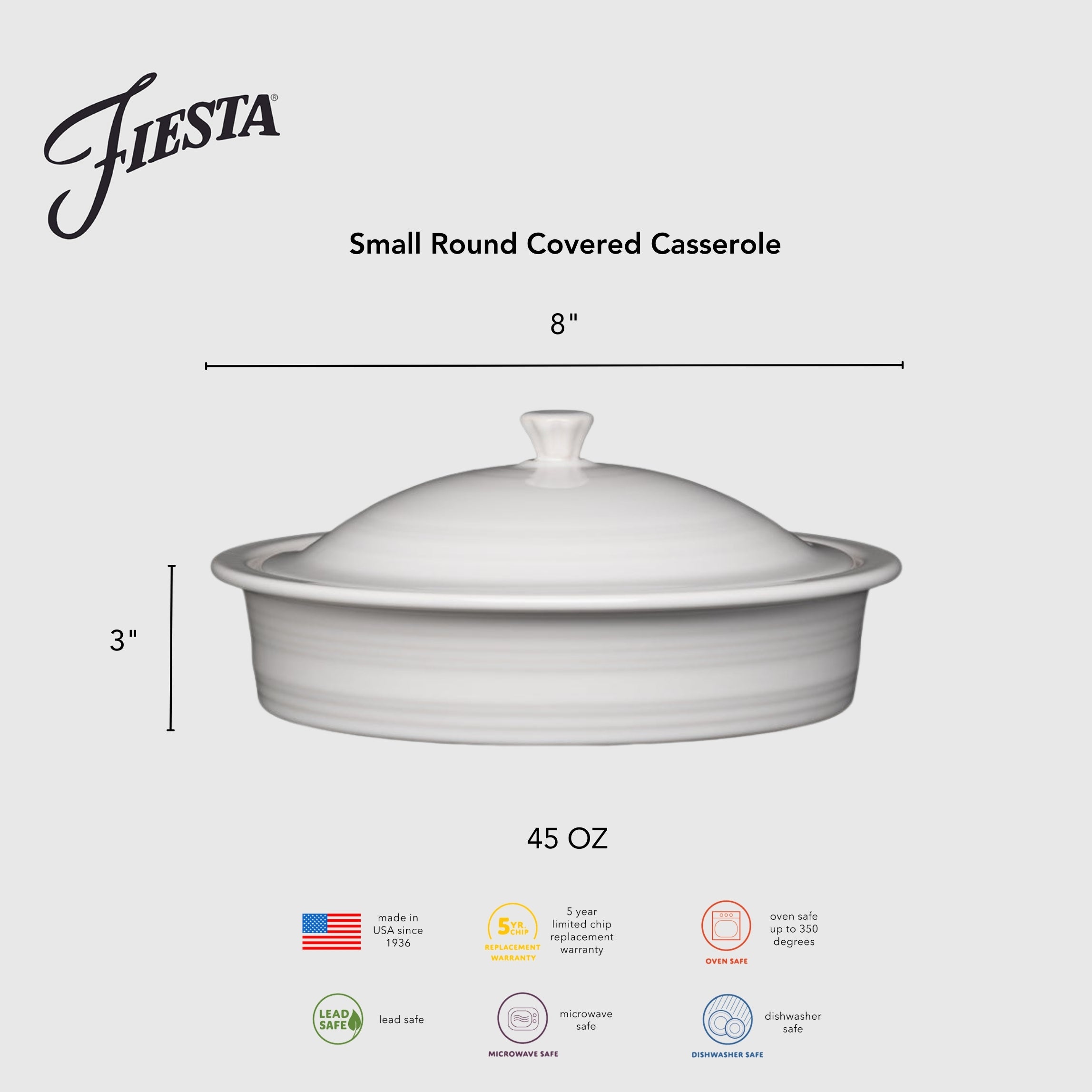 Fiesta Lavender Small 10 Inch Round Covered Casserole 1.4 Quart - Image 3