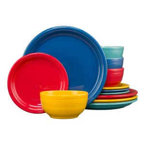 Fiesta Mixed Vibrant Bistro Coupe 12-Piece Dinnerware Set, Service for 4