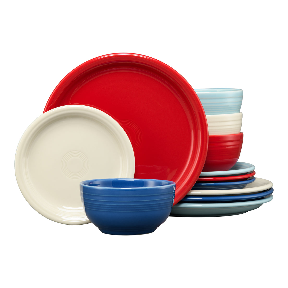 Fiesta Mixed Americana Bistro Coupe 12-Piece Dinnerware Set, Service for 4