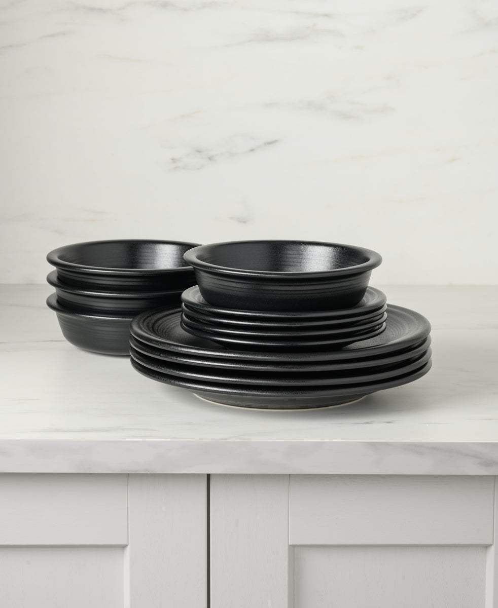 Fiesta Classic Rim 12-Piece Dinnerware Set, Service for 4, Foundry - Image 4