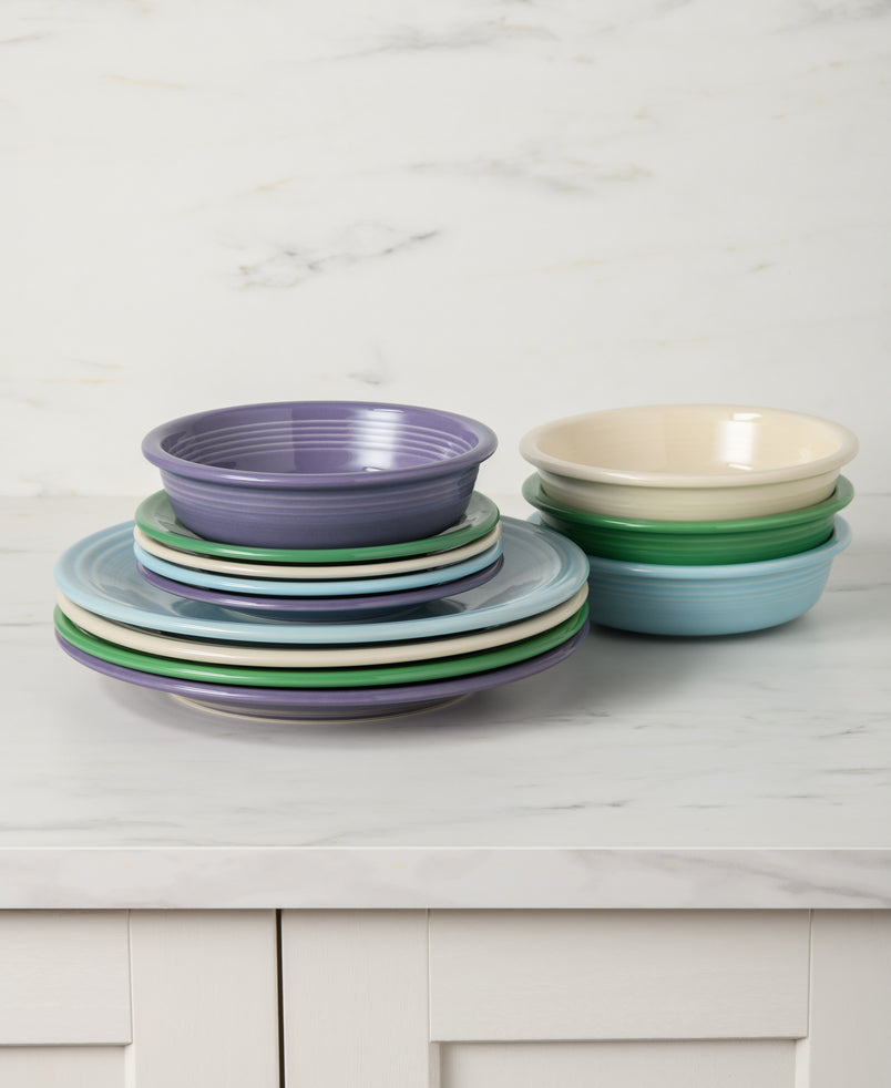 Fiesta Lavender Bloom Mixed Color Classic Rim 12-Piece Dinnerware Set, Service for 4 - Image 2