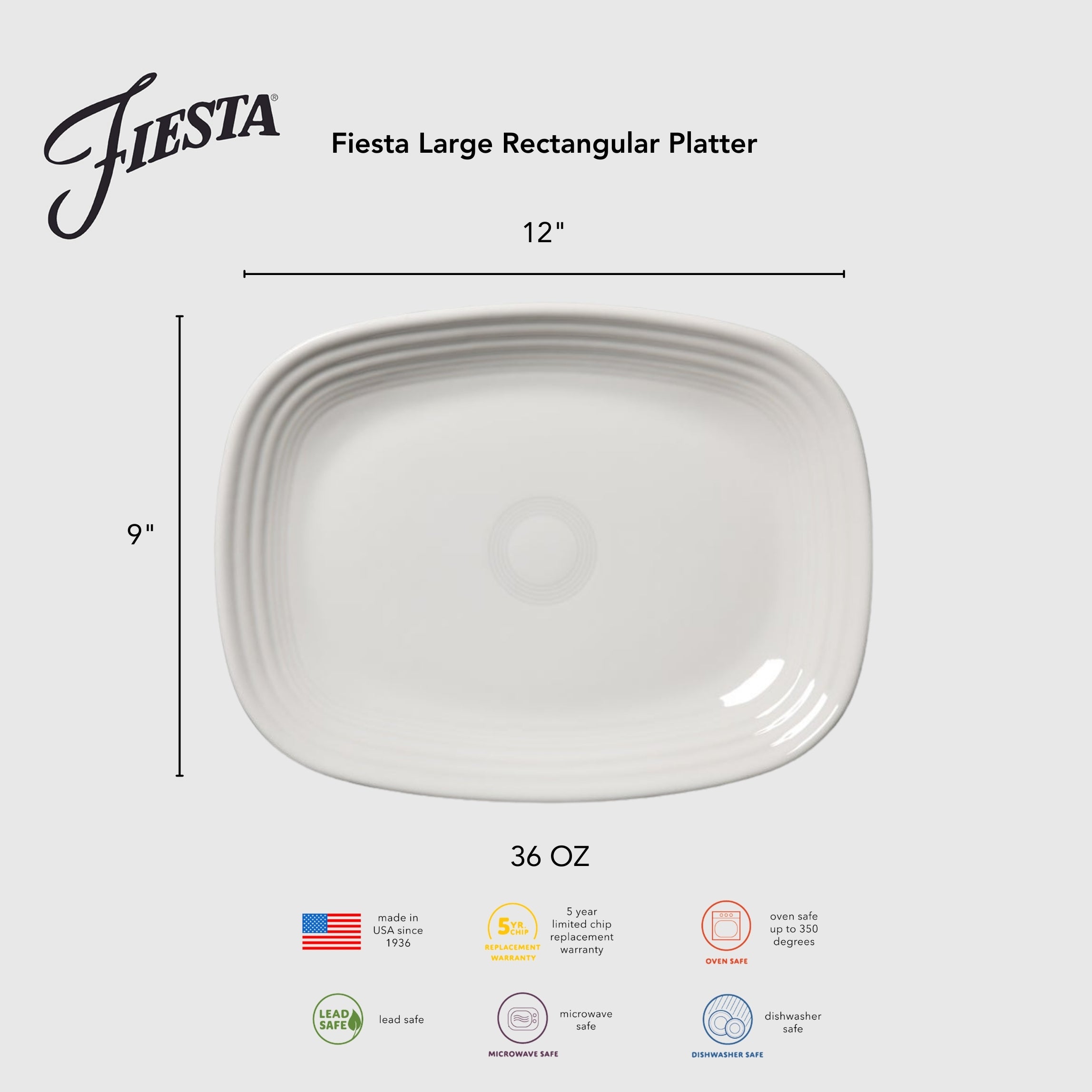 Fiesta Lavender 12 Inch Large Rectangular Platter - Image 4