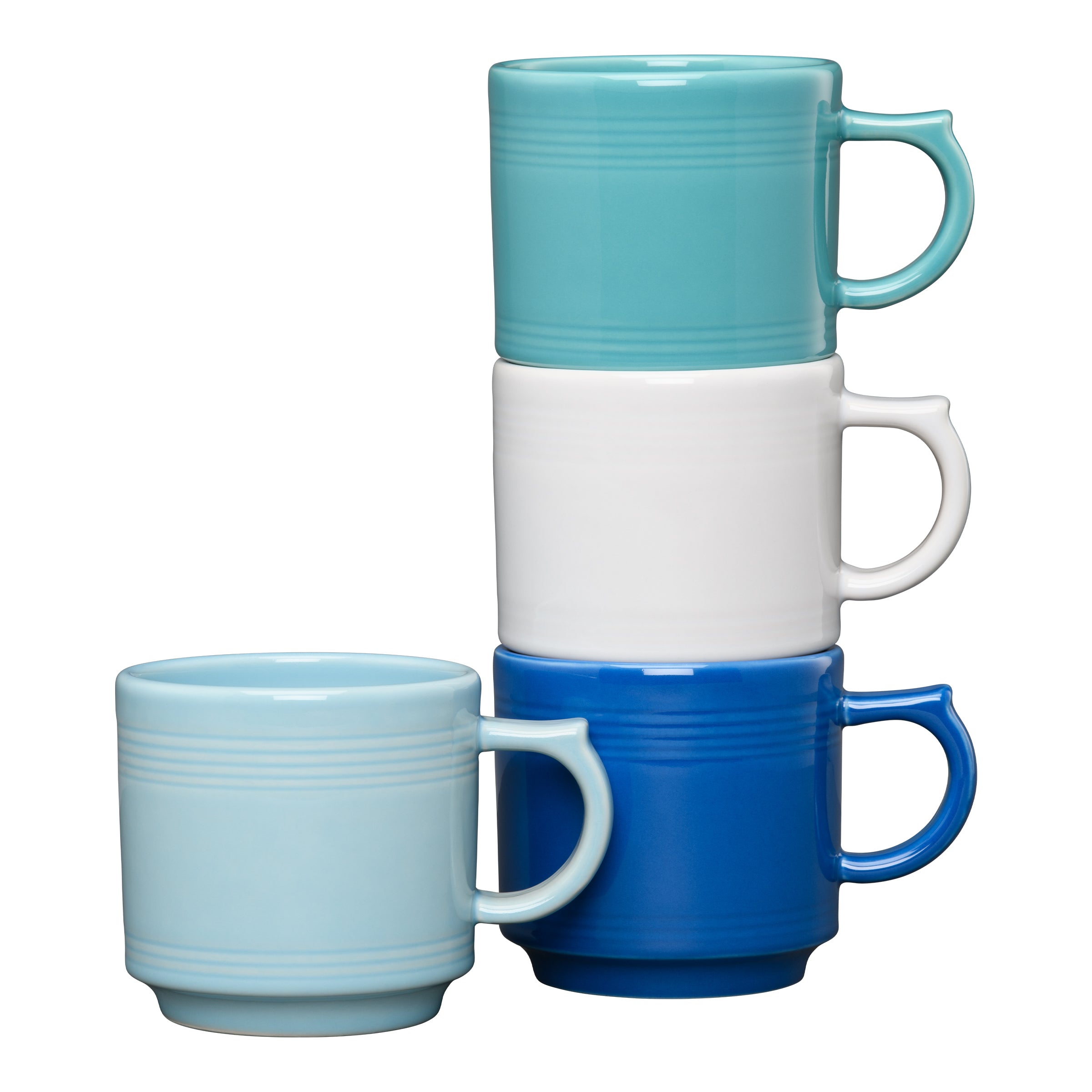 Fiesta Coastal Blues 16 OZ Set of 4 Mixed Stackable Mug Set
