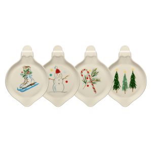Fiesta Jolly Christmas Set of 4 8 3/4 Inch Ornament Shaped Plates