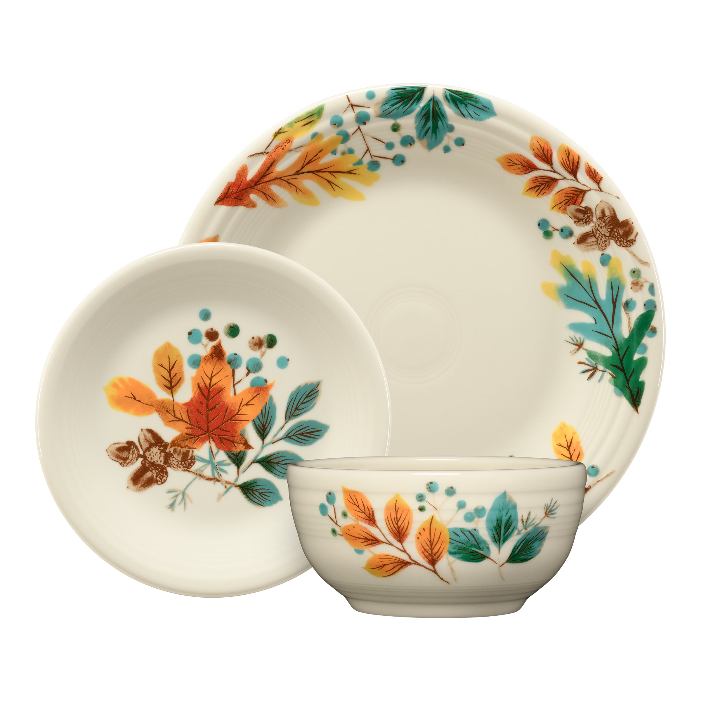 Fiesta Autumn Fields Classic Bistro Coupe 3-Piece Dinnerware Set, Service for 1