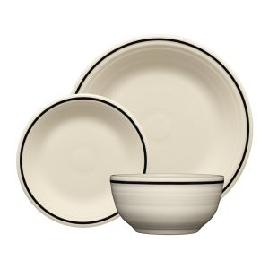 Fiesta Black Band Classic Bistro 3-Piece Dinnerware Set, Service For 1