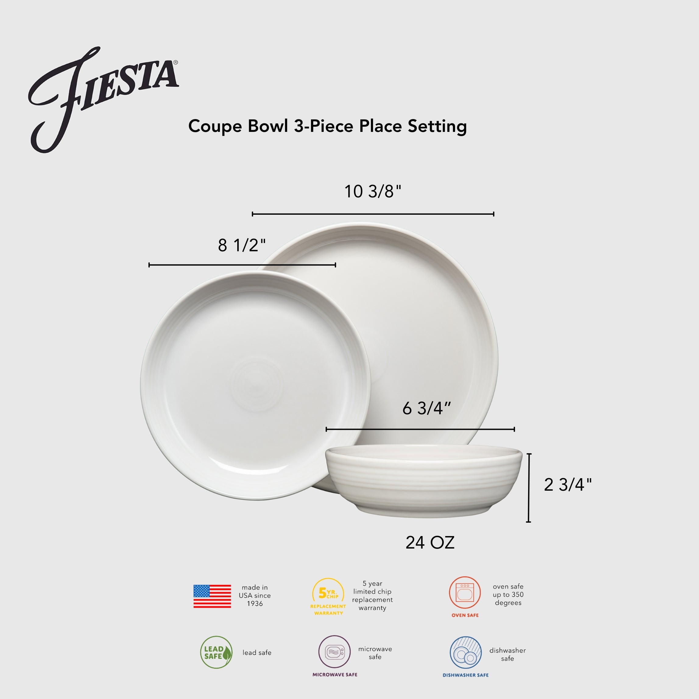 Fiesta Coupe Bowl 3-Piece Dinnerware Set Foundry - Image 2