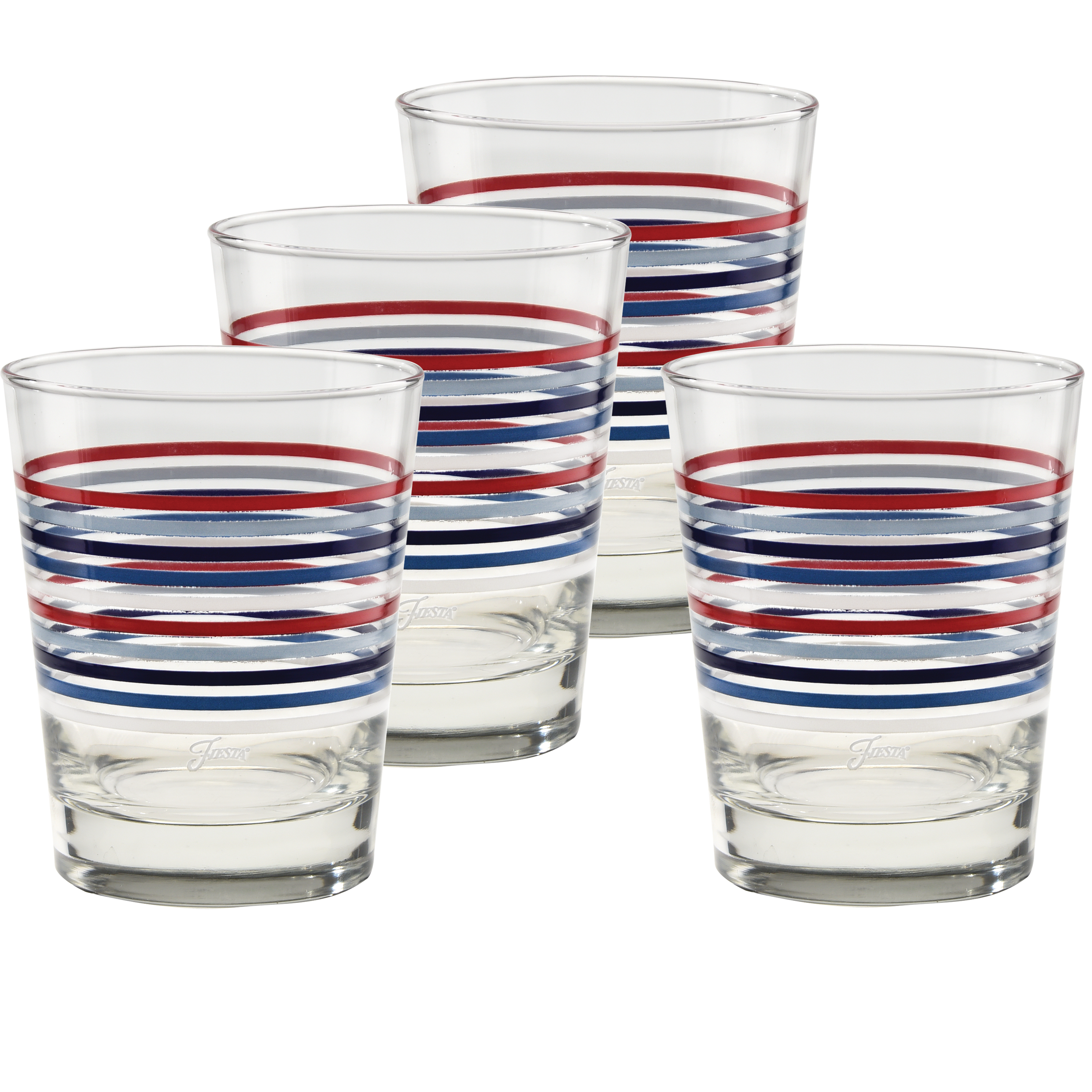 Fiesta Fiesta Americana Thin Stripe 15 oz. Tapered Double Old Fashion - Set of 4