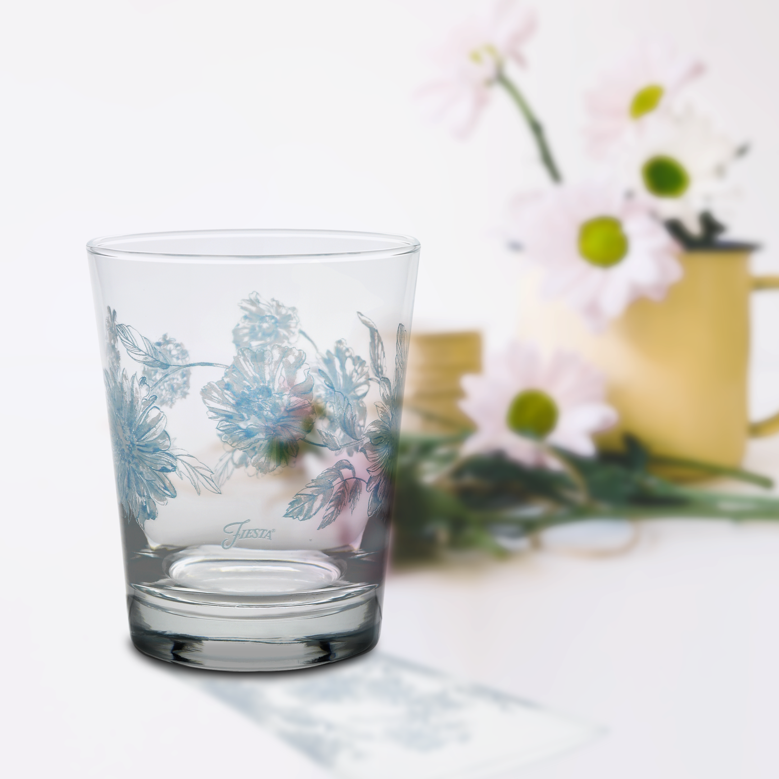 Fiesta Botanical Floral 15 oz. Tapered Double Old Fashion Glass – Set of 4 - Image 3