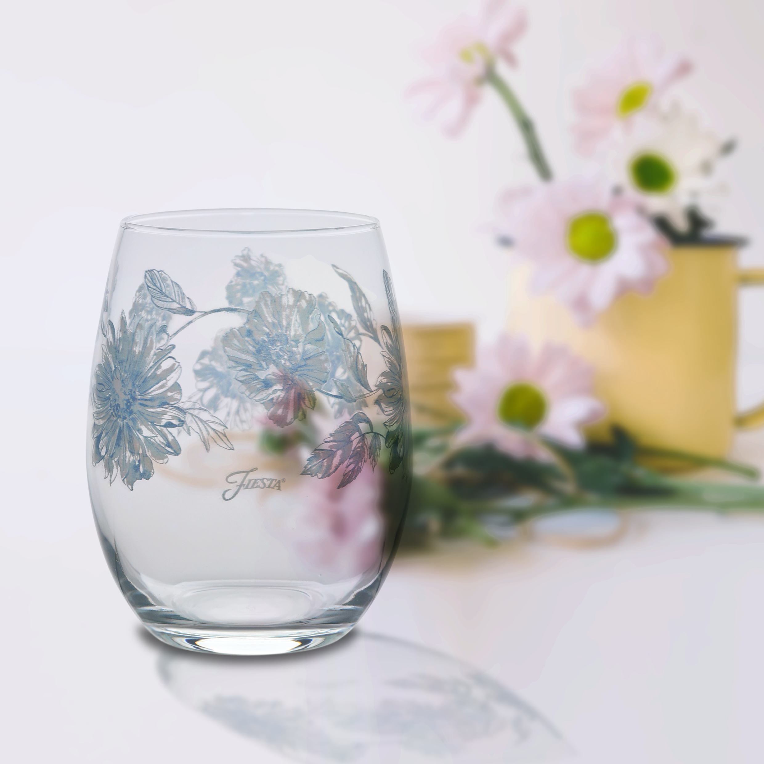 Fiesta Botanical Floral 15 oz. Stemless Wine Glass – Set of 4 - Image 3