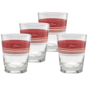 Fiesta Sunset Horizon Edgeline Tapered Double Old Fashion Glass Mixed – Set of 4