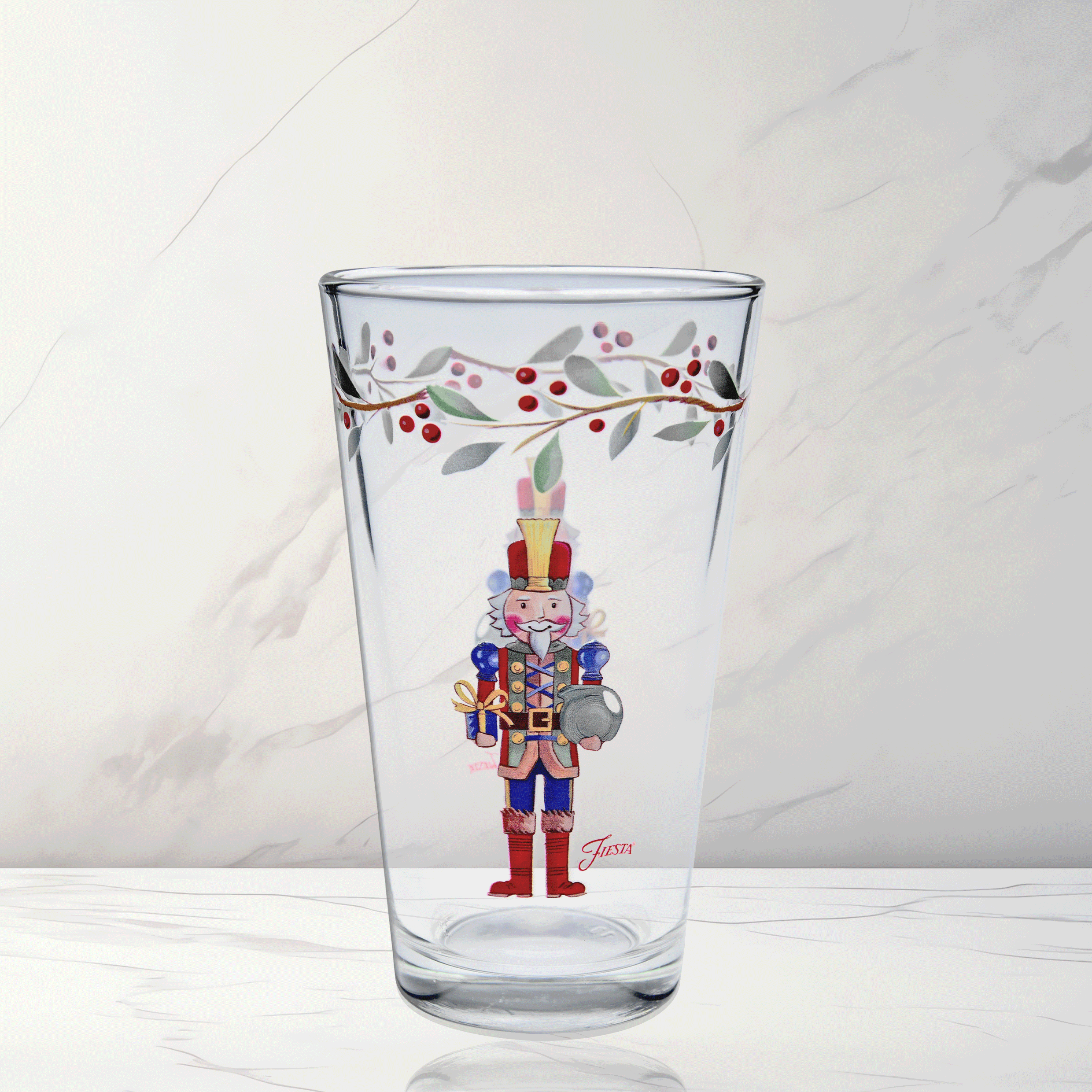 Fiesta Nutcracker The Giver 16 oz. Cooler Glass - Set of 4 - Image 2