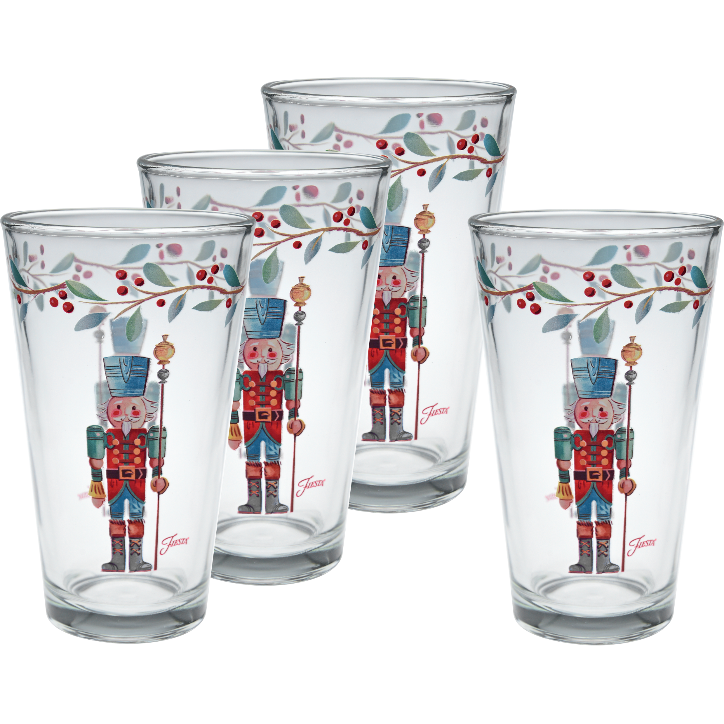 Fiesta Nutcracker The Guardian 16 oz. Cooler Glass - Set of 4