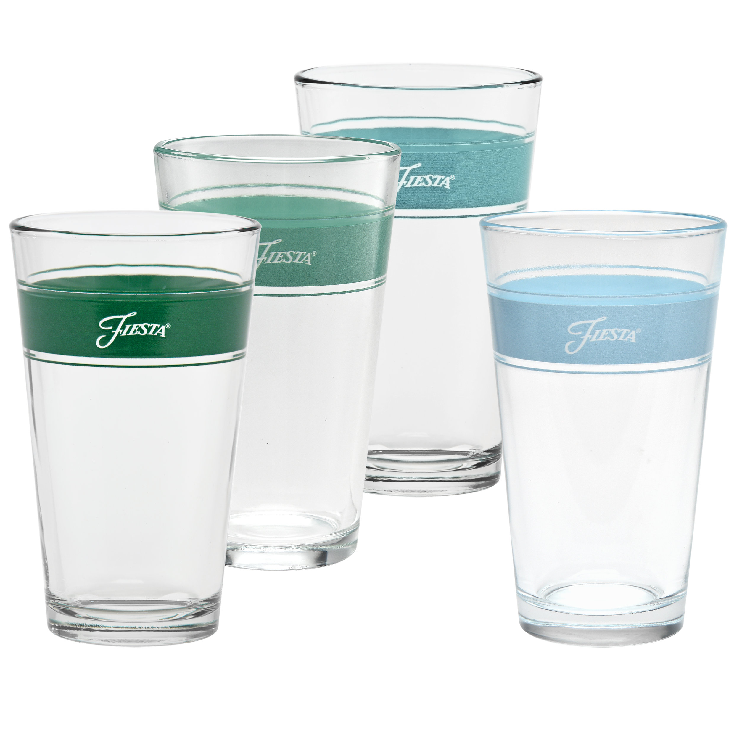 Fiesta Aegean 16 oz. Frame Cooler Mixed Color - Set of 4