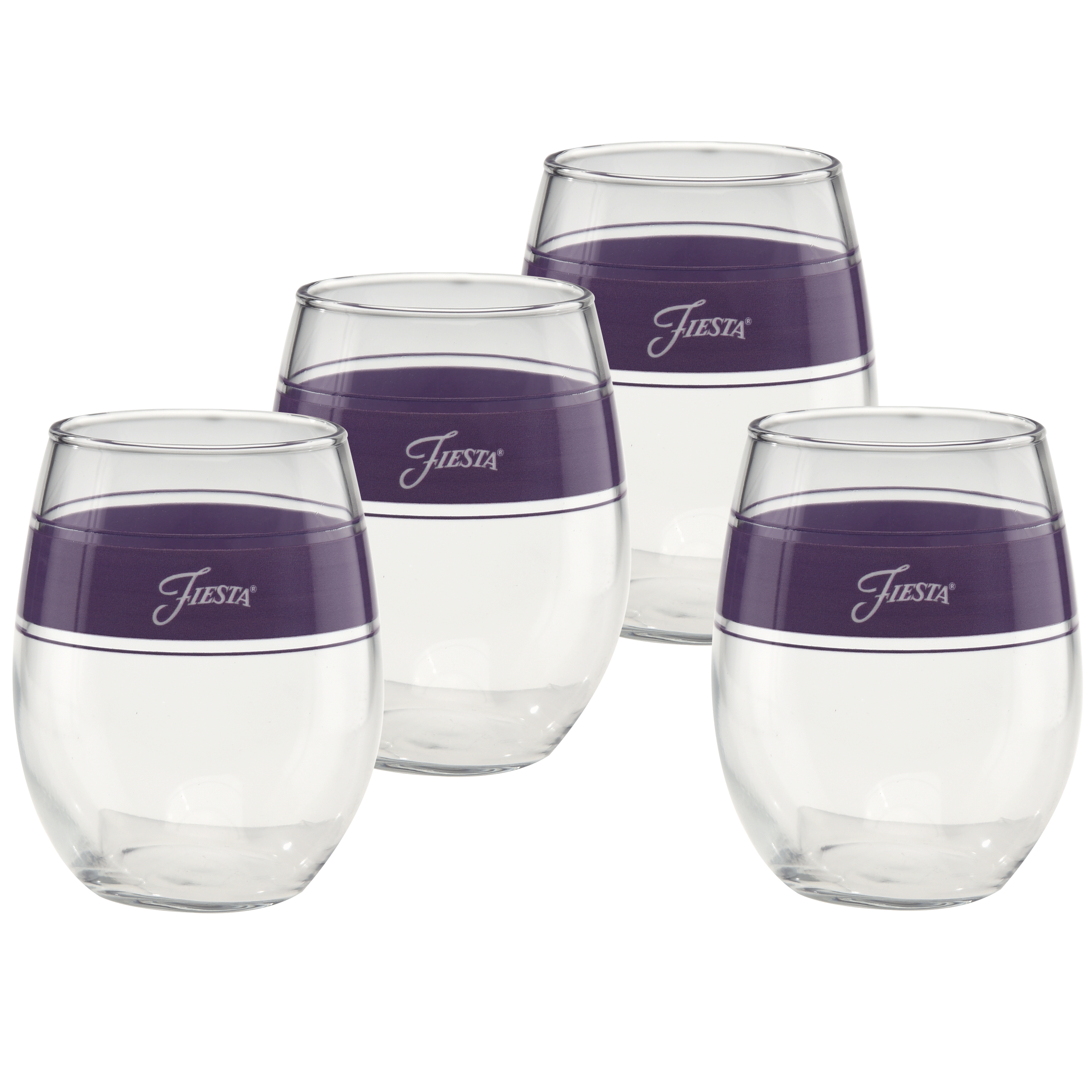 Fiesta Lavender 15 oz. Frame Stemless Glass – Set of 4