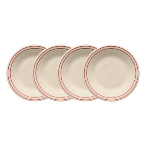 Fiesta Americana Scarlet Band Set of 4 Classic Rim 9 Inch Luncheon Plate