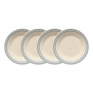 Fiesta Americana Lapis Band Set of 4 Classic Rim 9 Inch Luncheon Plate