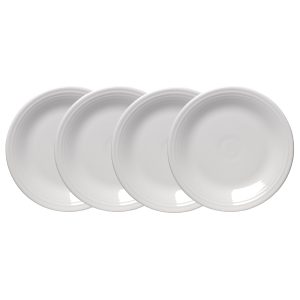 Fiesta White Classic Rim 10 1/2 Inch Dinner Plate, Set of 4