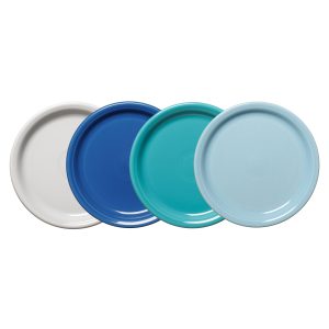 Fiesta Mixed Coastal Blues Bistro Coupe 9 Inch Luncheon Plate, Set of 4