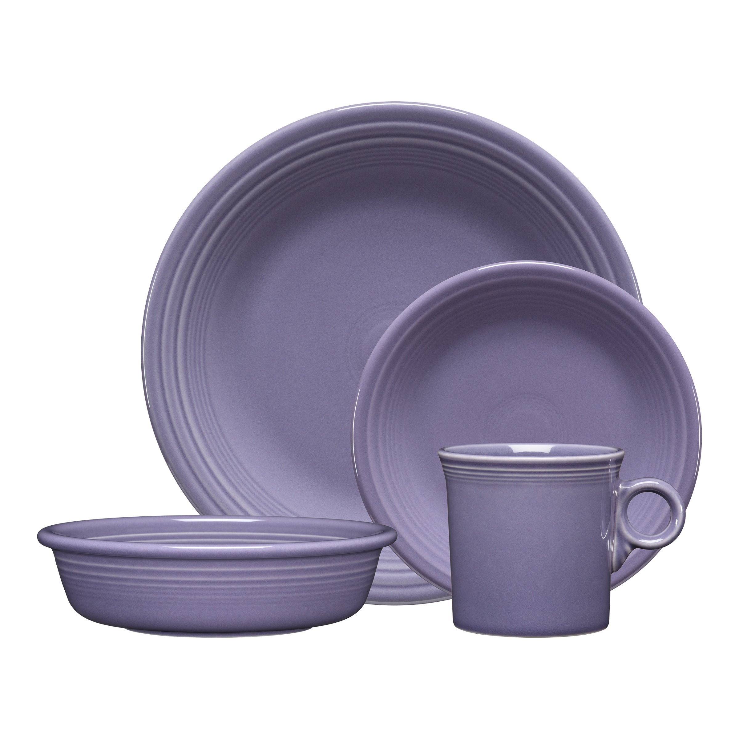 Fiesta Lavender Classic Rim 4-Piece Dinnerware Set, Service for 1