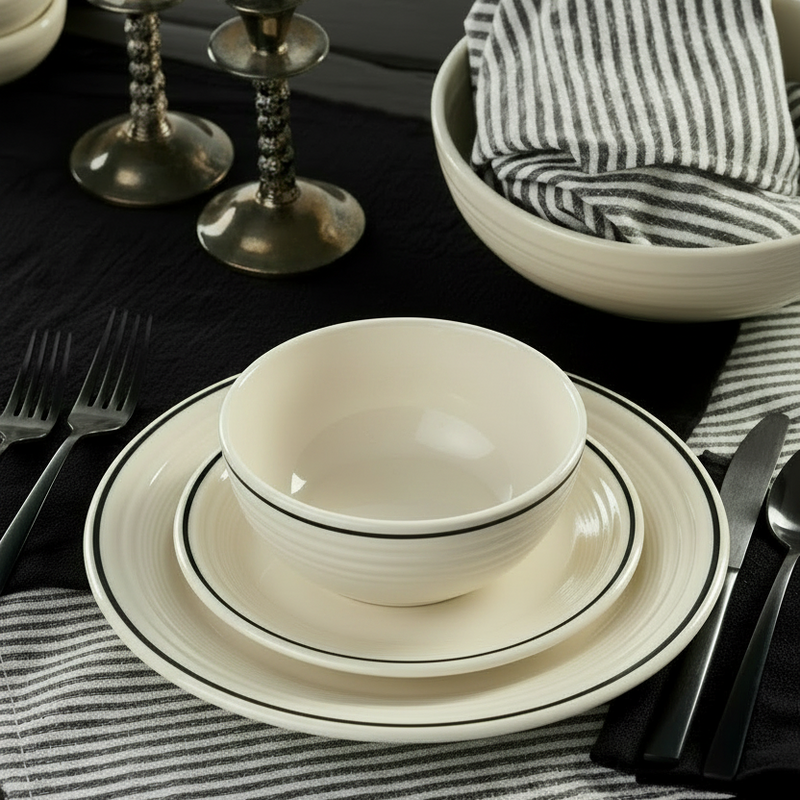 Fiesta Black Band Classic Bistro 3-Piece Dinnerware Set, Service For 1 - Image 3