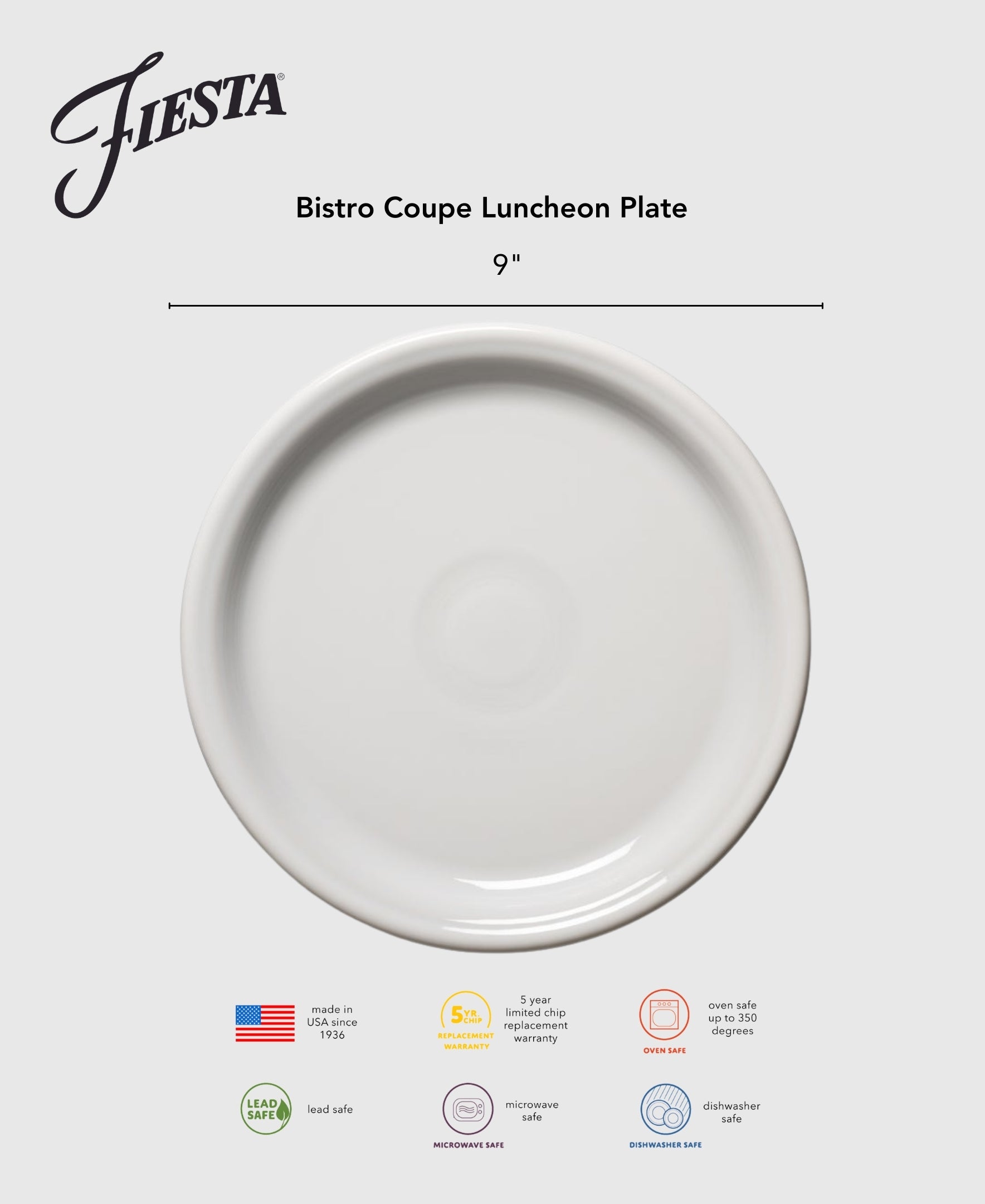 Fiesta Lavender Bistro Coupe 9 Inch Luncheon Plate - Image 2