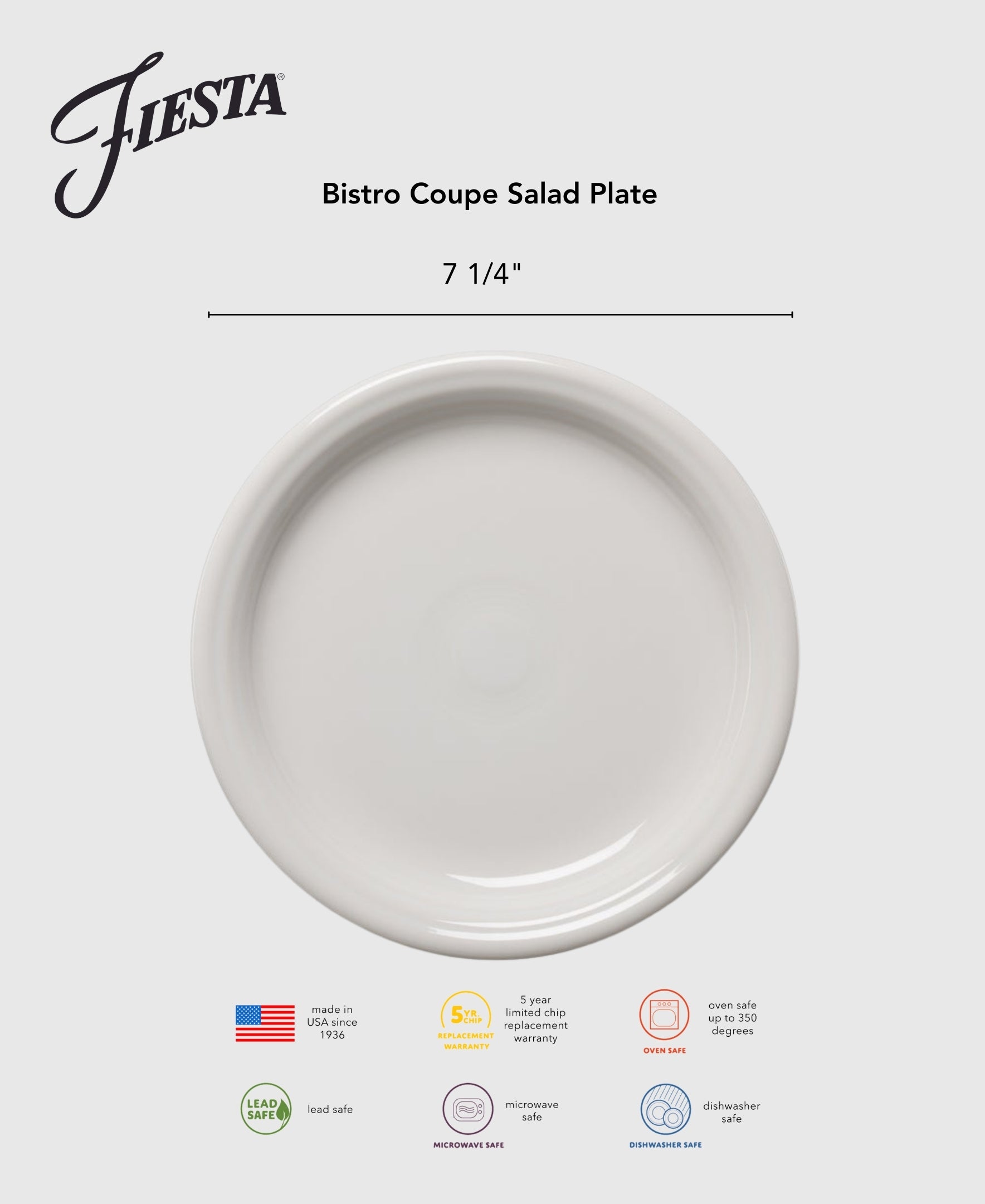 Fiesta Lavender Bistro Coupe 7 1/4 Inch Salad Plate - Image 2