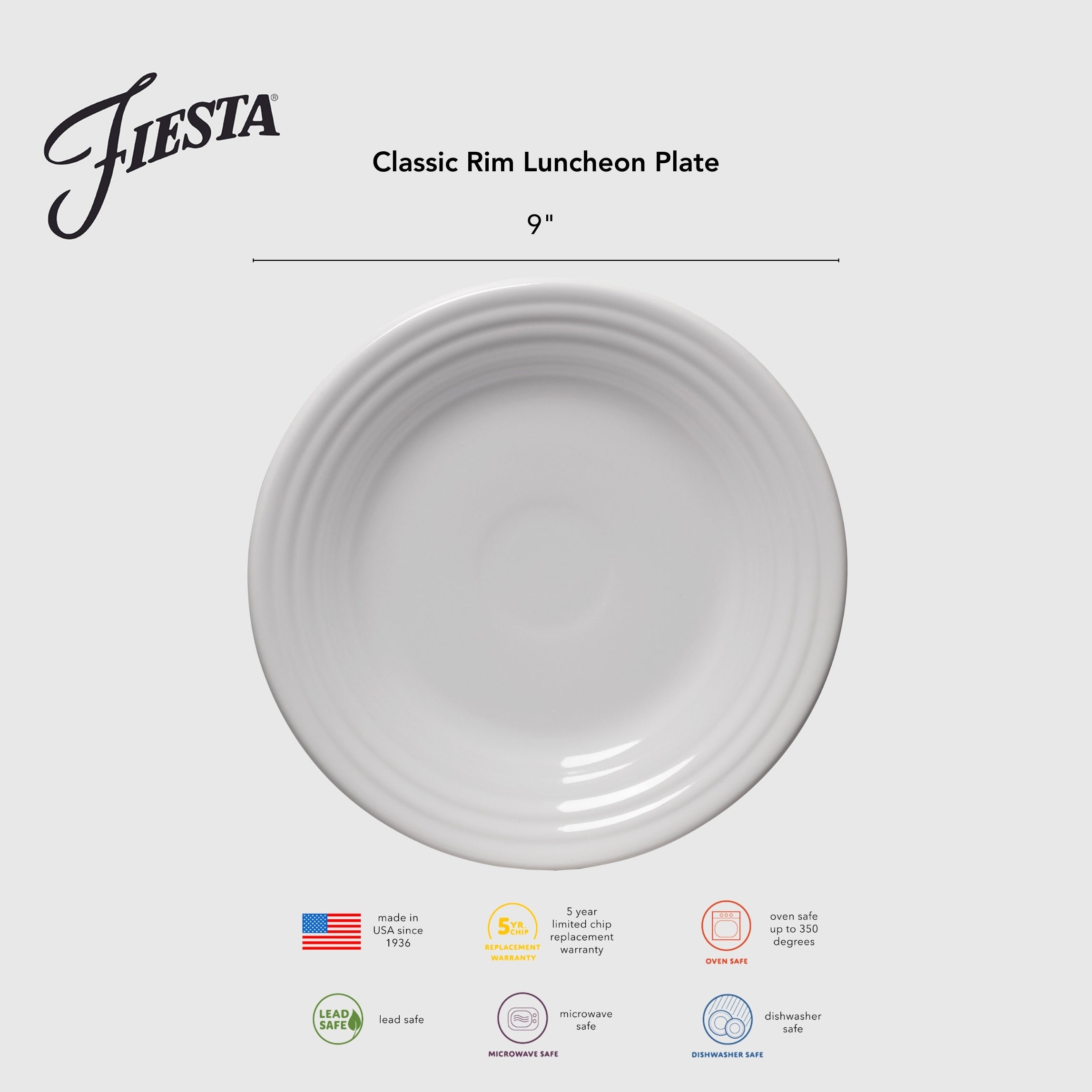Fiesta Classic Rim 9 Inch Luncheon Plate Foundry - Image 3