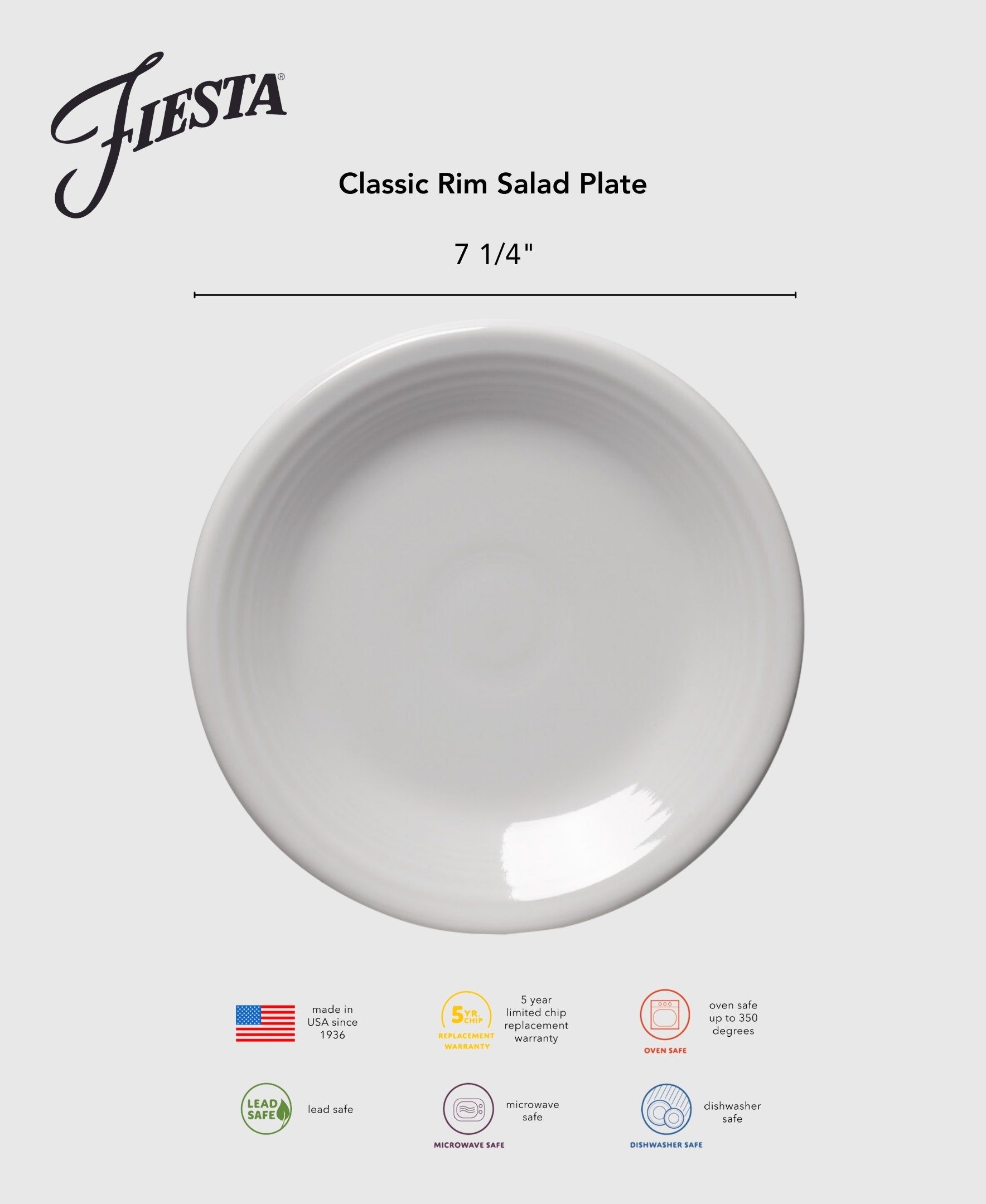 Fiesta Lavender Classic Rim 7 1/4 Inch Salad Plate - Image 2