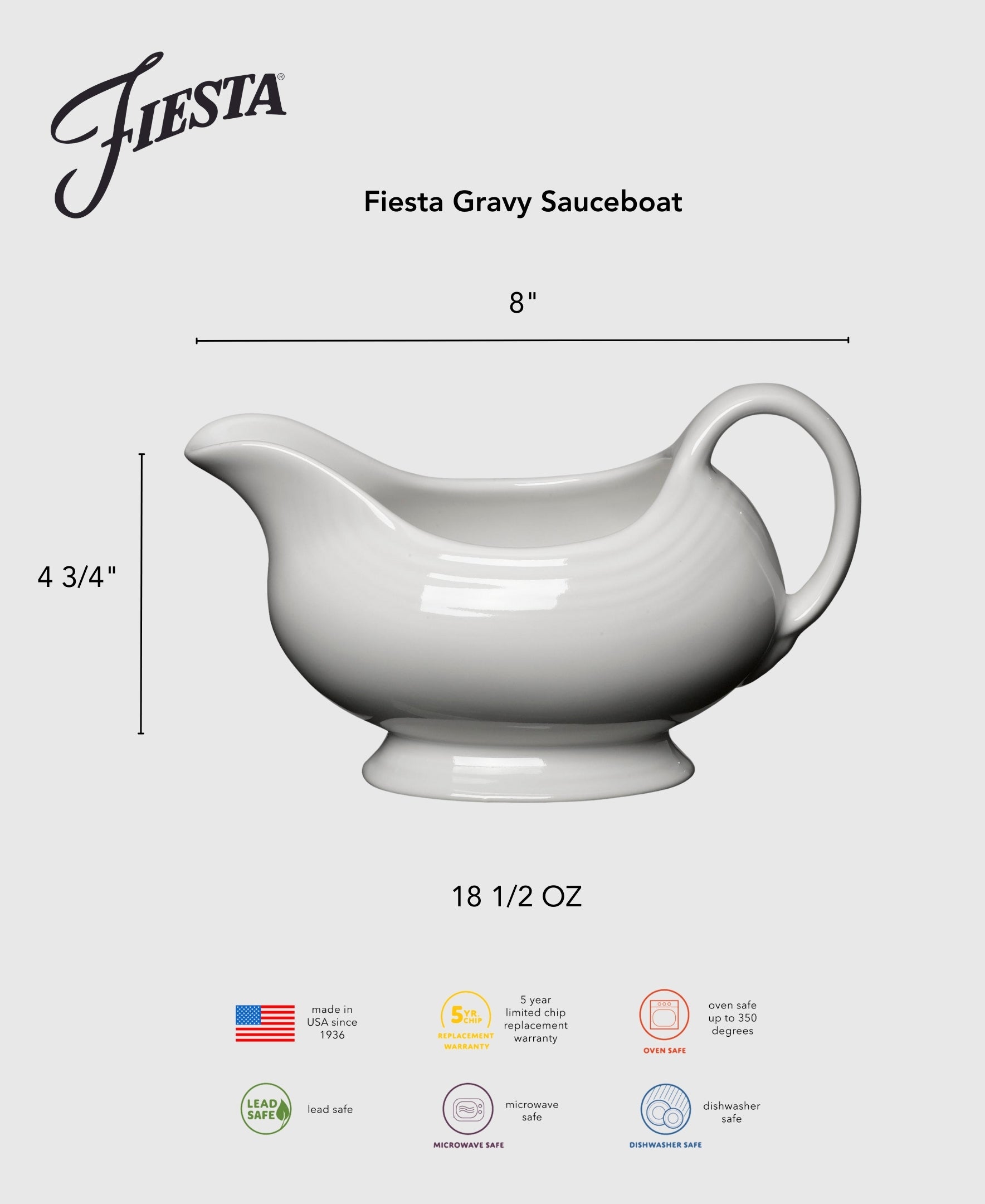 Fiesta Lavender 18 1/2 OZ Gravy Sauceboat - Image 3