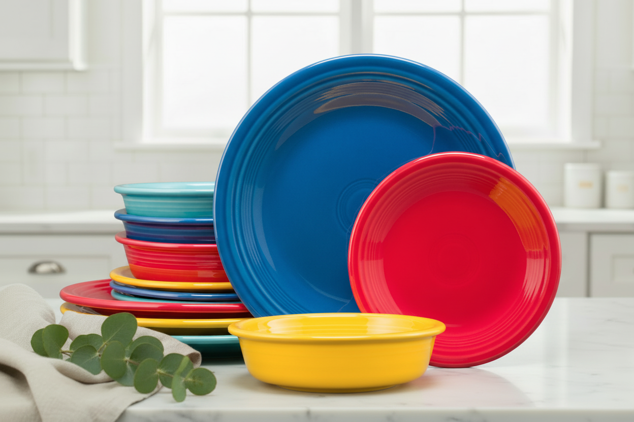 Fiesta Mixed Vibrant Classic Rim 12-Piece Dinnerware Set, Service for 4 - Image 3