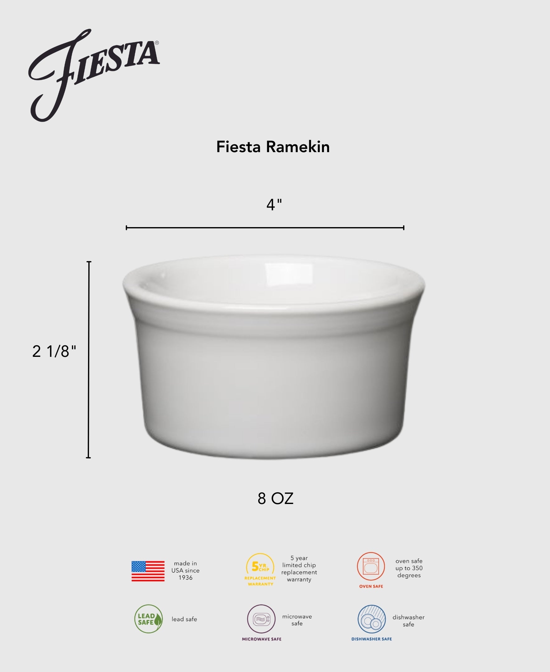 Fiesta Lavender 8 OZ Ramekin 4 Inch - Image 3