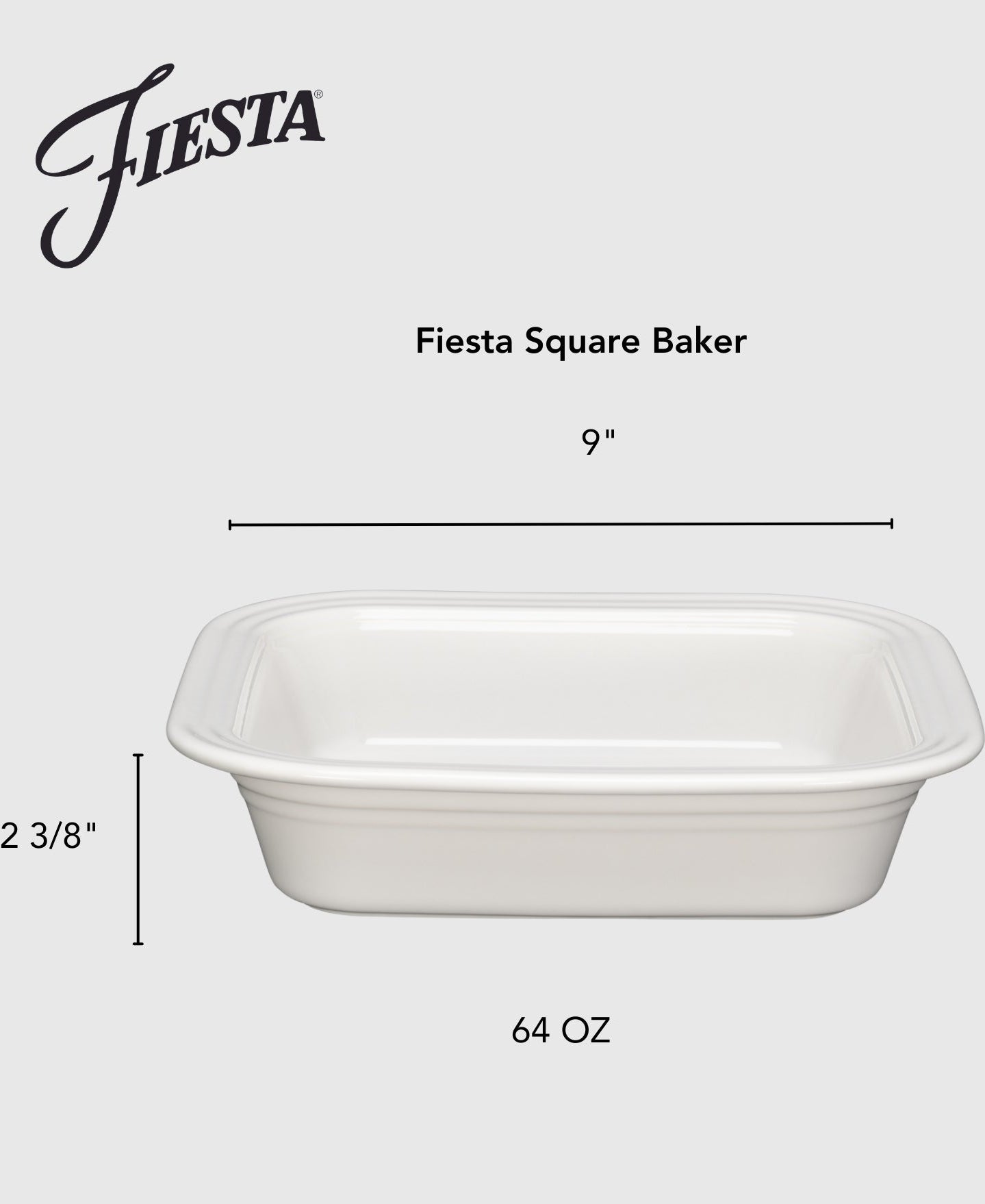 Fiesta Lavender Square 9x9 Inch Baker 2 Quart - Image 3